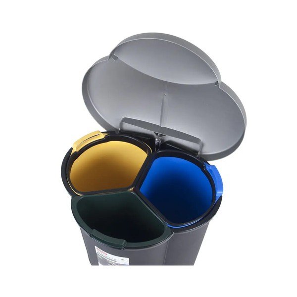 Plastmasas atkritumu tvertne šķirotiem atkritumiem/ar pedāli 17+17+6 l Trio – Curver-image-4