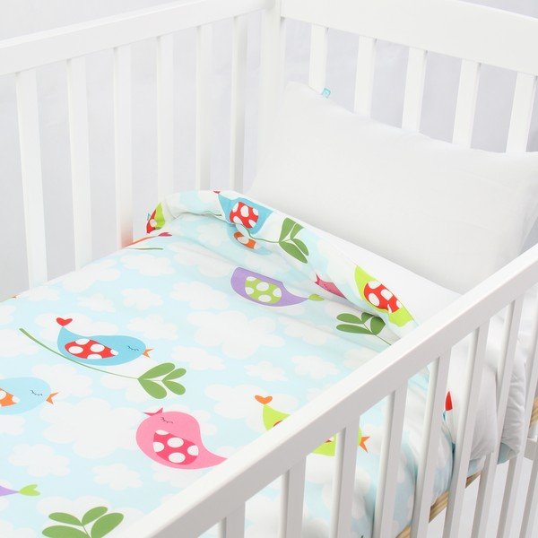 Bērnu kokvilnas sega un spilvens Mr. Fox Little Birds, 100 x 120 cm-image-1