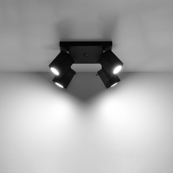 Melna prožektora tipa lampa 25x25 cm Toscana – Sollux-image-1