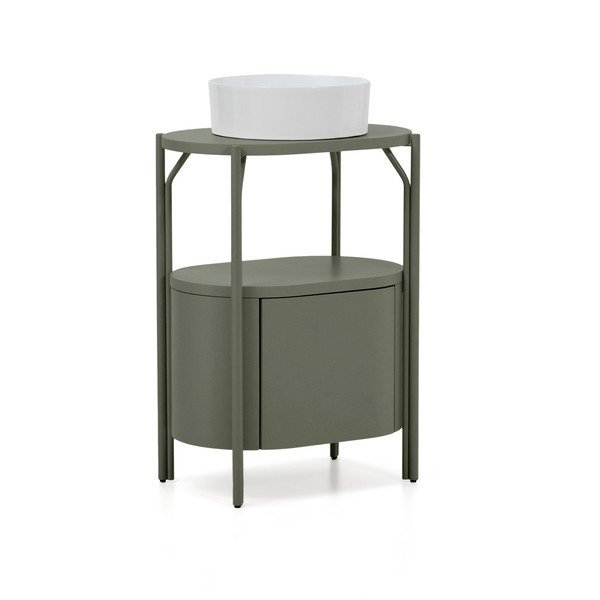 Zaļš skapītis zem izlietnes 60x81 cm Arely – Kave Home-image-4