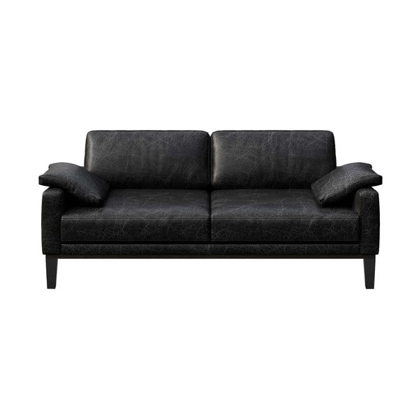 Melns ādas dīvāns MESONICA Musso, 173 cm