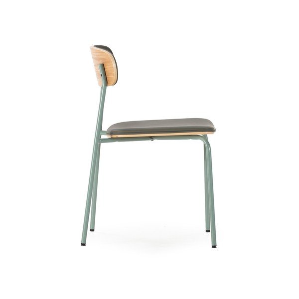 Tumši zaļi polsterēti pusdienu krēsli saliekami vieni uz otra (2 gab.) Saula – Marckeric-image-3