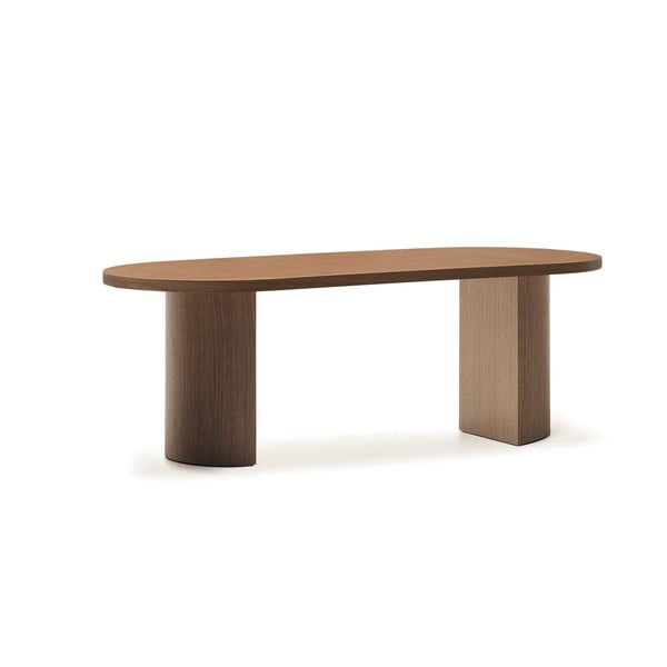 Apaļš ēdamgalds ar valrieksta koka imitācijas galda virsmu 100x200 cm Nealy – Kave Home