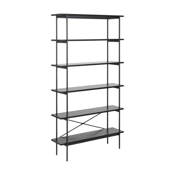 Melns plaukts ar oškoka imitāciju 94x172 cm Angus – Actona-image-2