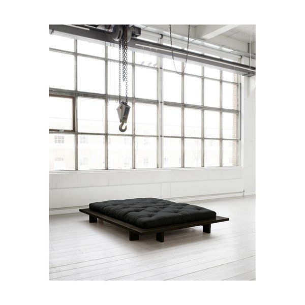 Divguļamā gulta no priedes koka ar matraci Karup Design Japan Double Latex Black Black, 140 x 200 cm-image-3