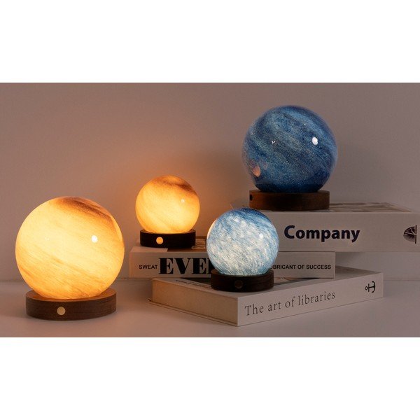 Tumša dabīga toņa gaismas dekors ar USB ø 12 cm Galaxy Breeze – Gingko-image-2