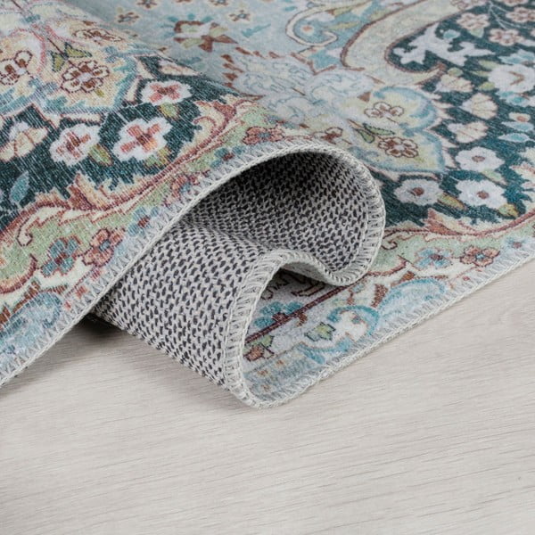 Tirkīzzils mazgājams paklājs 80x150 cm FOLD Colby – Flair Rugs-image-1