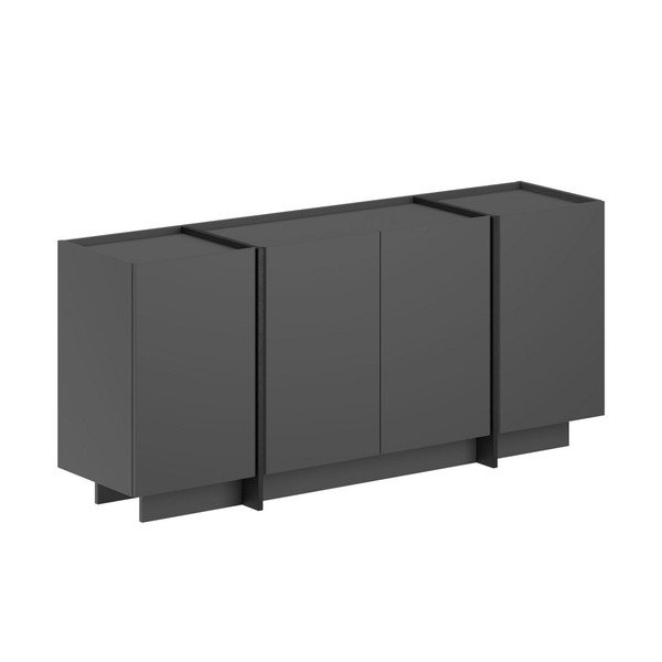 Antracīta pelēka kumode ar caurumu vadiem 180x80x45 cm Dorma – Kalune Design