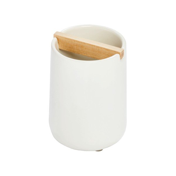 Balts keramikas trauks zobu birstēm iDesign Eco Vanity-image-2