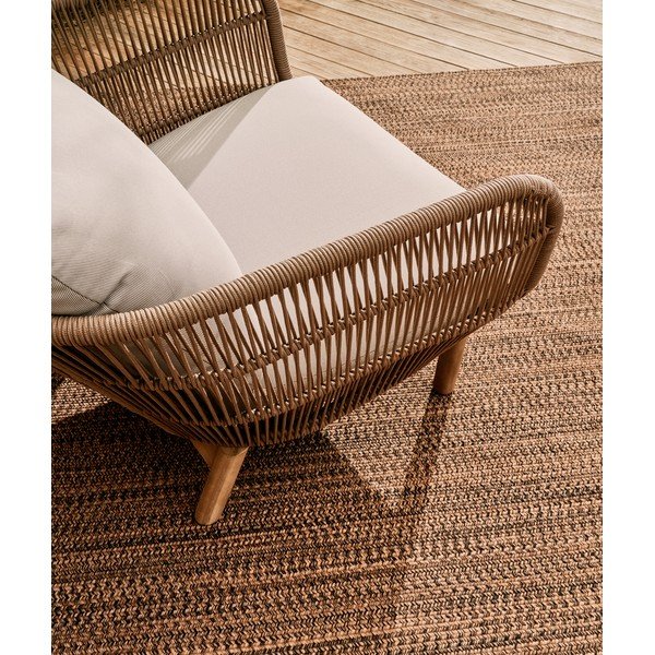 Bēšs metāla/polsterēts dārza atpūtas krēsls Catalina – Kave Home-image-4
