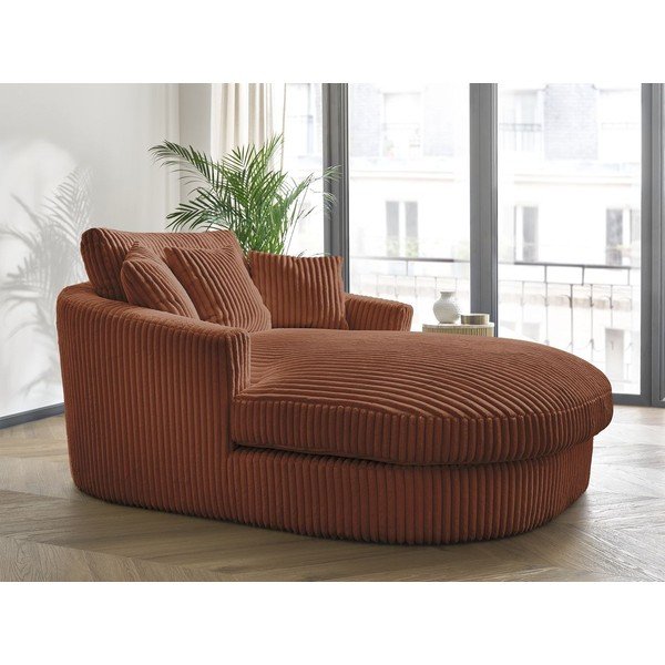 Oranžs velveta atpūtas krēsls Belem – Bobochic Paris-image-1