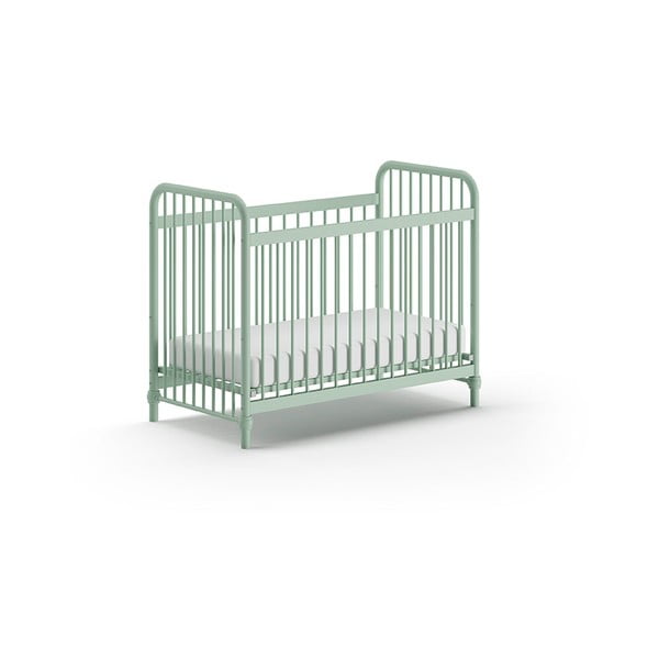 Zaļa metāla bērnu gultiņa 60x120 cm BRONXX – Vipack-image-2