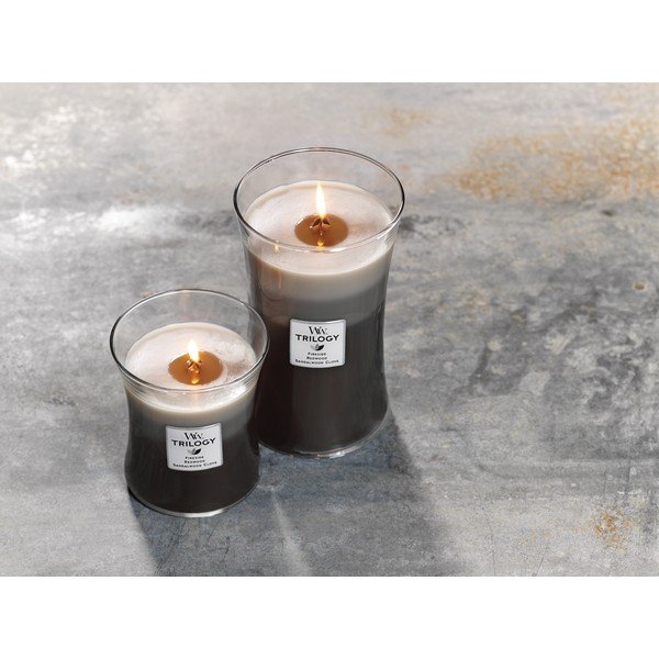 Aromātiskā svece WoodWick Sandalwood & Clove Warm Wood, degšanas laiks 55 stundas-image-1