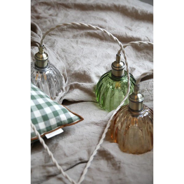 Dzintara dzeltena metāla piekaramā lampa ar stikla abažūru ø 13 cm Gota – Markslöjd-image-2