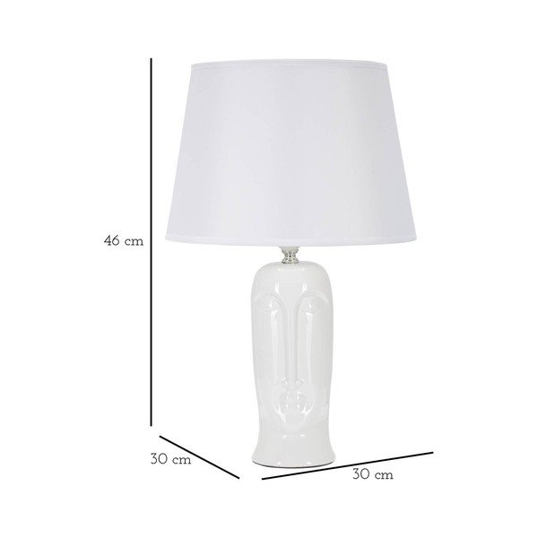 Balta keramikas galda lampa ar auduma abažūru (augstums 46 cm) Statua – Mauro Ferretti-image-4