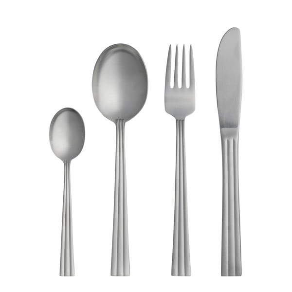 Sudraba krāsas nerūsējošā tērauda galda piederumi (16 gab.) Thebe – Gense