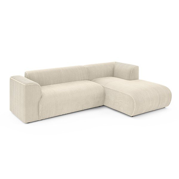 Bēšs velveta stūra dīvāns (ar labo stūri/ar zvilni) Merid  – Ropez-image-2