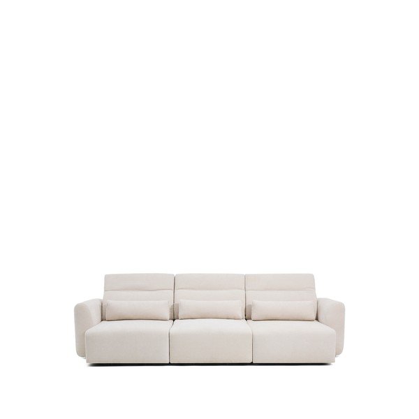 Bēšs regulējams/salokāms dīvāns no šenila auduma ar zvilni 335 cm Lares – Kave Home-image-2