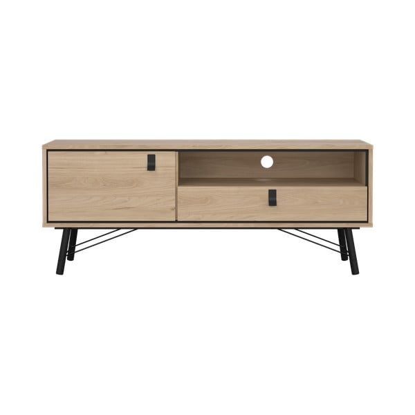 Dabīga toņa TV galdiņš ar ozolkoka imitāciju 150x60x40 cm Ry – Tvilum