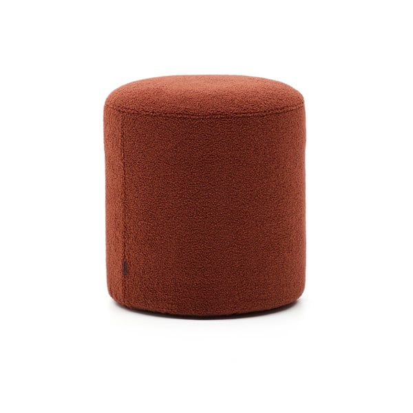 Terakotas oranžs pufs no buklē auduma Kaeli – Kave Home