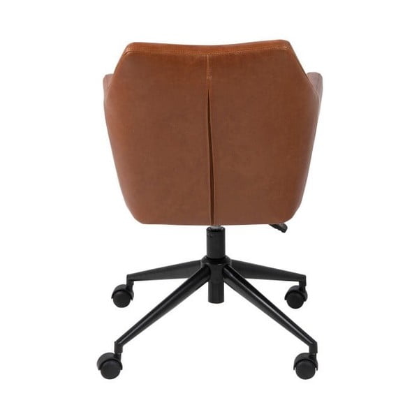 Brūns mākslīgās ādas biroja krēsls ar riteņiem Actona Nora -image-2