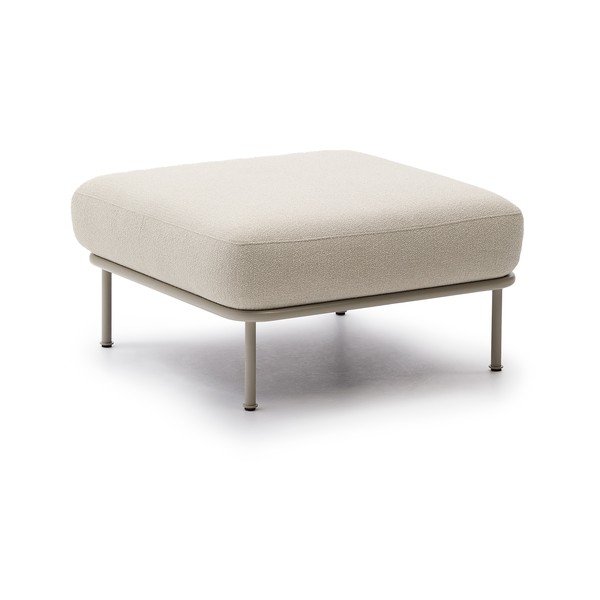 Bēšs kāju soliņš no buklē auduma Aurum – Kave Home-image-2