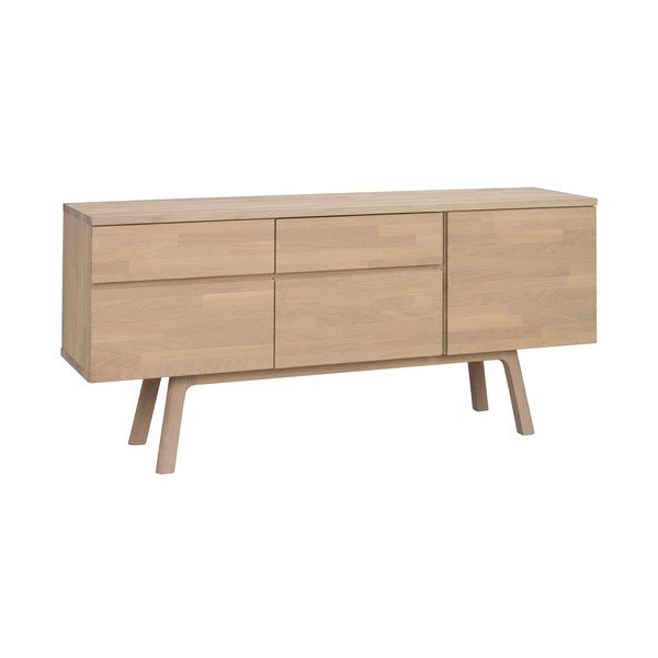 Gaiša dabīga toņa ozola masīvkoka kumode 170x77x42 cm Cleardale – Rowico