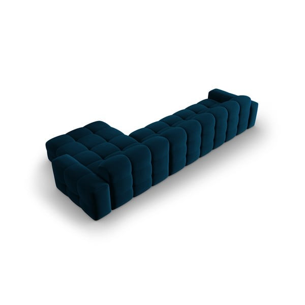 Tumši zils samta stūra dīvāns (labais stūris) Kendal – Micadoni Home-image-4