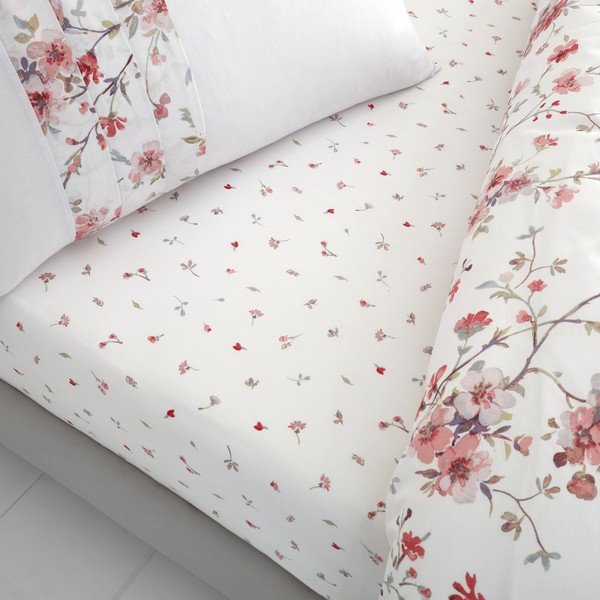 Balta un sarkana gultasveļa Catherine Lansfield Jasmine Floral, 90 x 190 cm-image-1