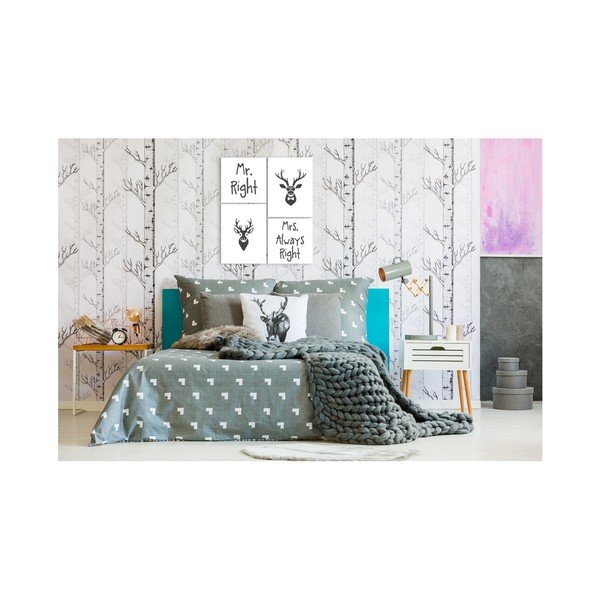 Daudzdaļīga glezna Styler Scandi Mr & Mrs, 64 x 74 cm-image-1