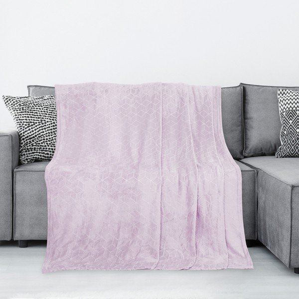 Pūderrozā krāsā krāsota mikrošķiedras sega DecoKing Nessa, 200 x 150 cm-image-2