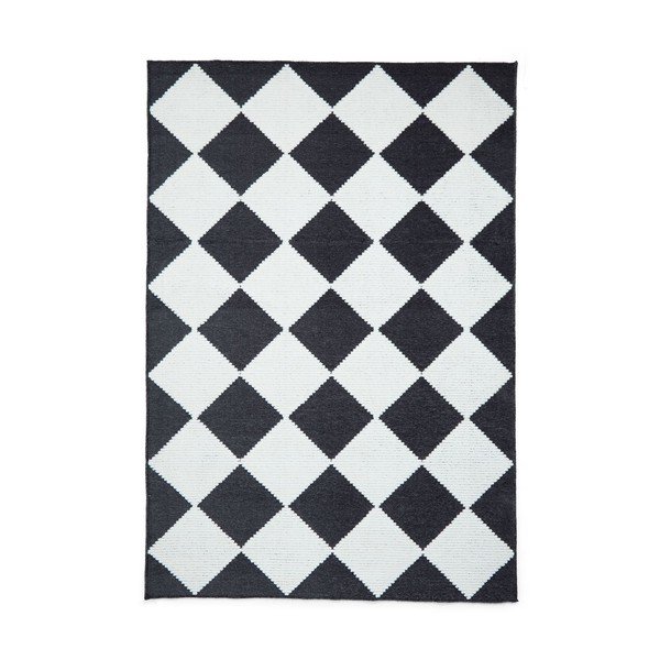 Melnbalts mazgājams paklājs 160x230 cm Lyna Charcoal&White – Think Rugs