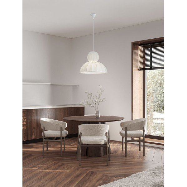 Matēti balta tekstila piekaramā lampa ø 50 cm Delina – Nova Luce-image-1