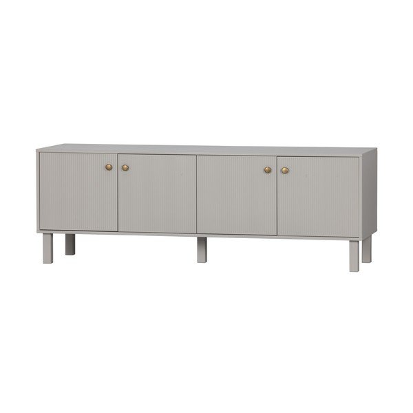 Gaiši pelēks priedes masīvkoka TV galdiņš 160x56 cm Madu – WOOOD-image-4