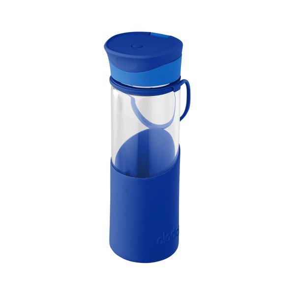 Zila ūdens pudele ar silikona uzmavu Aladdin, 500 ml