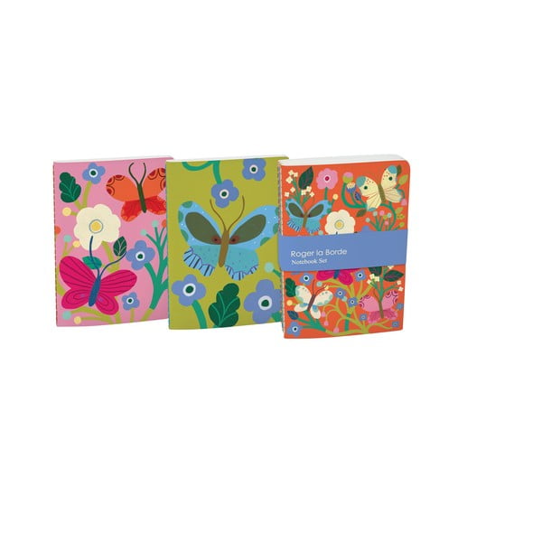 A6 izmēra pierakstu klades 64 lpp. (3 gab.) Butterfly Garden – Roger la Borde-image-1