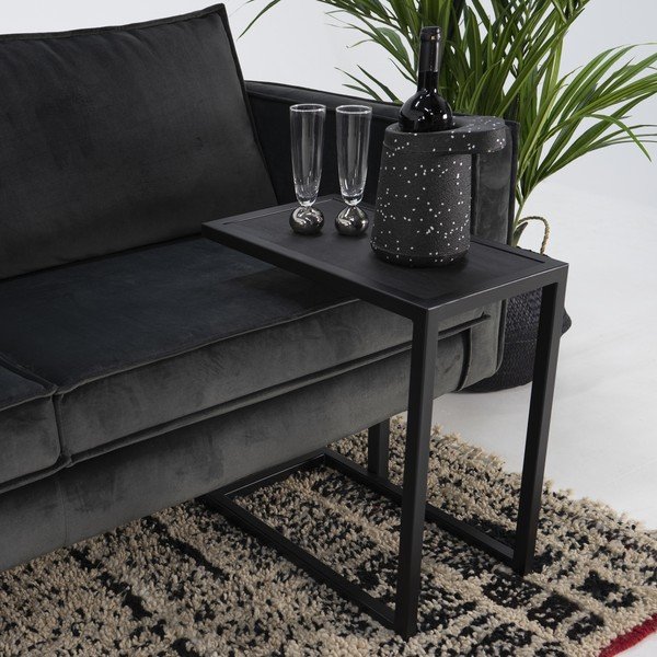 Sānu galdiņš ar ozola masīvkoka galda virsmu 50x30 cm Daniël – Spinder Design-image-1