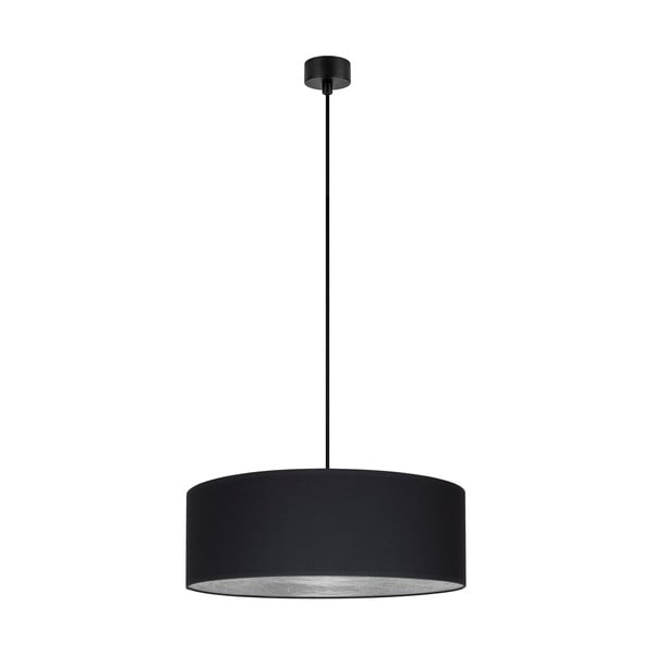 Melna griestu lampa ar sudraba detaļām Sotto Luce Tres XL, ⌀ 45 cm