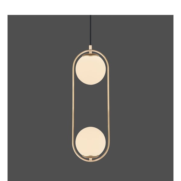 Zelta krāsas piekaramā lampa ar stikla abažūru ø 20 cm Arch – Squid Lighting-image-1