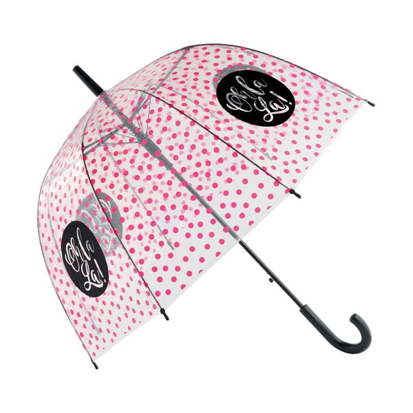 Caurspīdīgs lietussargs ar putnu būrīti Oh La La La, ⌀ 103 cm