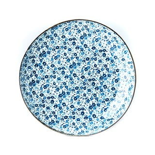 Zili balts keramikas šķīvis MIJ Daisy, ø 23 cm