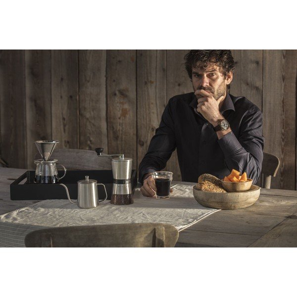 Sudraba krāsas nerūsējošā tērauda mokas kafijas kanna 500 ml Slow Coffee – Leopold Vienna-image-2