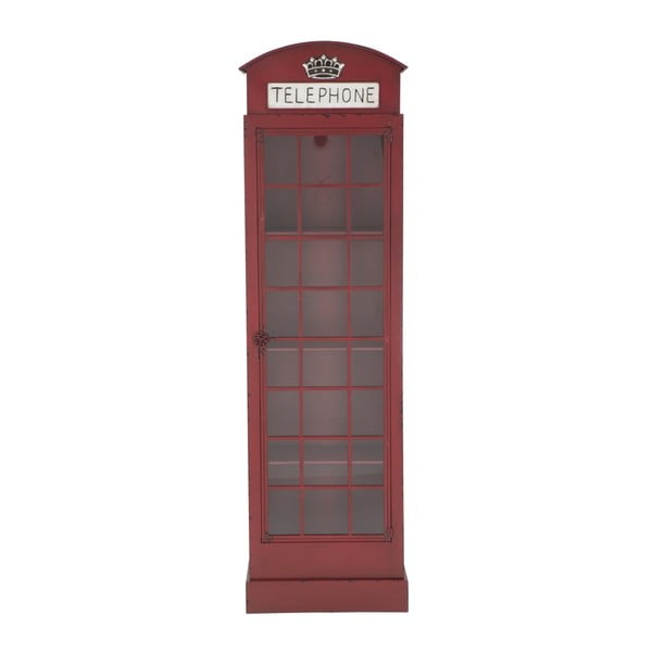 Sarkana dzelzs vitrīna Mauro Ferretti London Telephone Booth, augstums 180 cm