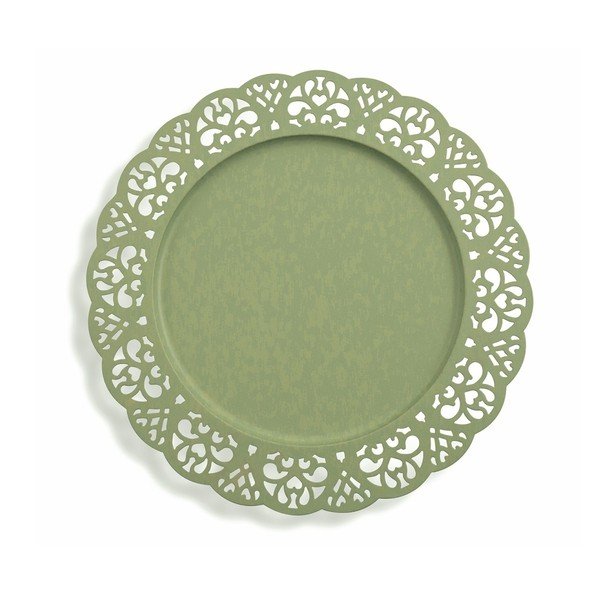 6 dekoratīvo zaļo metāla šķīvju komplekts Villa d'Este Pierced, ⌀ 32 cm
