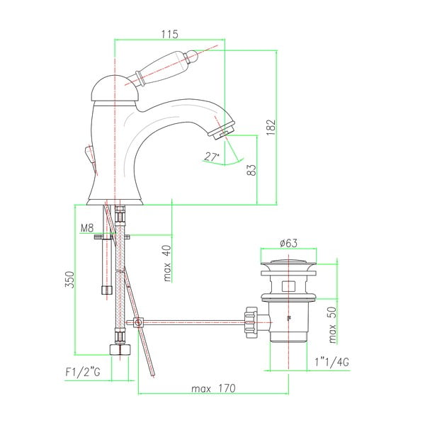 Sudraba krāsas stāvošs jaucējkrāns izlietnei Kirké White – Sapho-image-2