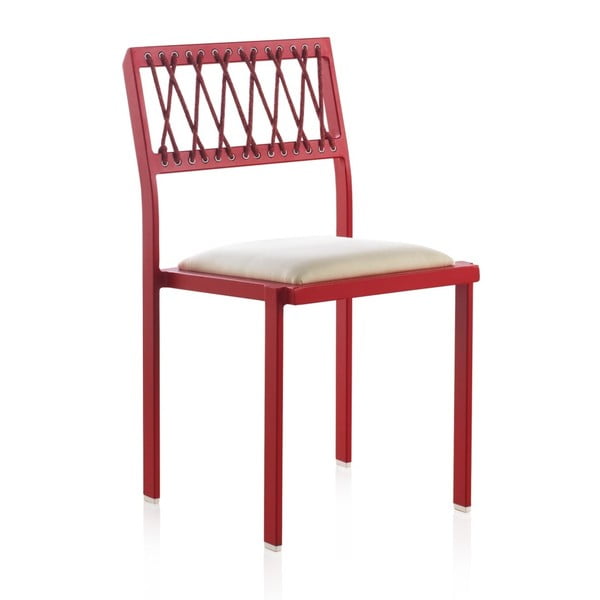 Sarkans dārza krēsls ar baltām detaļām Geese Seally