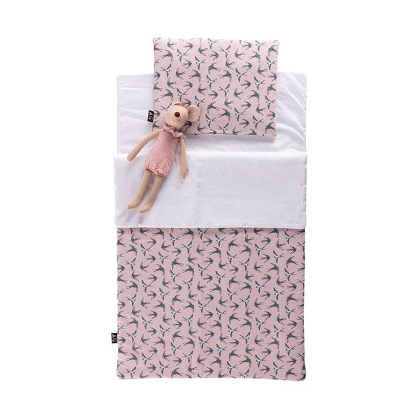 Bērnu guļammaiss Pink & Swallows – Yellow Tipi-image-1