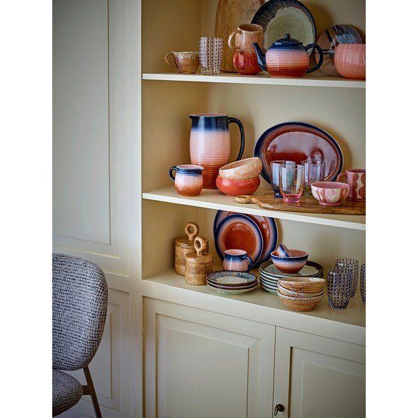 Zilas/oranžas keramikas krūzes (4 gab.) 200 ml Tatum – Bloomingville-image-3