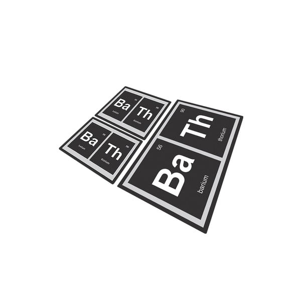 Melni vannas istabas paklājiņi (3 gab.) 60x100 cm Barium – Foutastic