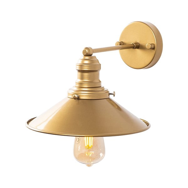Zelta krāsas sienas lampa ø 24 cm Conical – Opviq lights